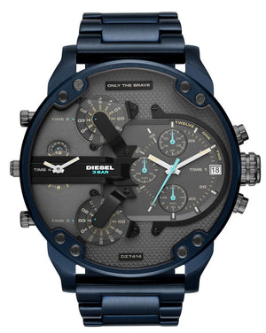 Diesel Daddy 2.0 Chronograph Grey Dial Blue Steel Strap Watch For Men - DZ7414 Buy Now By Diesel