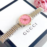 Gucci G Timeless Quartz Pink Dial Two Tone Steel Strap Watch For Women - YA1265030 Buy Now By Gucci