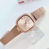 Guess Tapestry Diamonds Rose Gold Dial Rose Gold Mesh Bracelet Watch for Women - GW0354L3 Buy Now By Guess