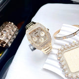 Guess Phoenix Multifunction Crystals Gold Dial Gold Steel Strap Watch For Men - GW0094G2 Buy Now By Guess