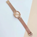 Guess Tapestry Diamonds Rose Gold Dial Rose Gold Mesh Bracelet Watch for Women - GW0354L3 Buy Now By Guess