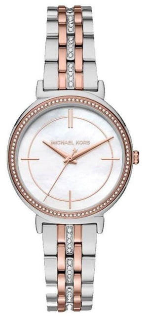 Michael Kors Cinthia Mother of Pearl Dial Two Tone Steel Strap Watch For Women - MK3831 Buy Now By Michael Kors