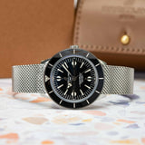 Breitling Superocean Heritage '57 Black Dial Silver Mesh Bracelet Watch for Men - A10370121B1A1 Buy Now By Breitling