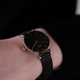 Daniel Wellington Petite Ashfield Black Dial Black Mesh Strap Watch For Women - DW00100246 Buy Now By Daniel Wellington
