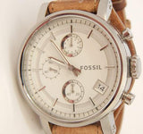 Fossil Boyfriend Chronograph White Dial Brown Leather Strap Watch for Women - ES3625 Buy Now By Fossil