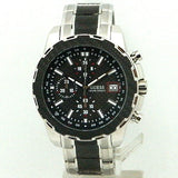 Guess Octane Chronograph Black Dial Two Tone Steel Strap Watch for Men - W1046G1 Buy Now By Guess