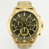 Hugo Boss Troper Chronograph Green Dial Gold Steel Strap Watch For Men - 1514059 Buy Now By Hugo Boss
