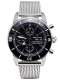 Breitling Superocean Heritage Chronograph 44 Black Dial Silver Mesh Bracelet Watch for Men - A13313121B1A1 Buy Now By Breitling