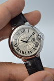 Cartier Ballon Bleu De Cartier Silver Dial Black Leather Strap Watch for Women - WSBB0030 Buy Now By Cartier