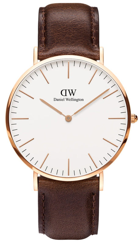 Daniel Wellington Classic Bristol White Dial Brown Leather Strap Watch For Men - DW00100009 Buy Now By Daniel Wellington