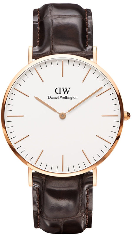 Daniel Wellington Classic York White Dial Brown Leather Strap Watch For Men - DW00100011 Buy Now By Daniel Wellington