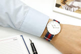 Daniel Wellington Classic Oxford White Dial Two Tone Nylon Strap Watch For Men - DW00100015 Buy Now By Daniel Wellington