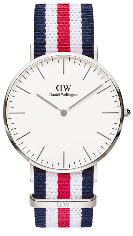Daniel Wellington Classic Canterbury White Dial Two Tone Nylon Strap Watch For Men - DW00100016 Buy Now By Daniel Wellington