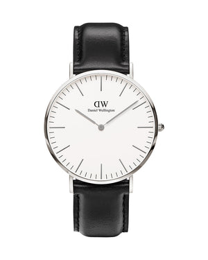 Daniel Wellington Classic Sheffield White Dial Black Leather Strap Watch For Men - DW00100020 Buy Now By Daniel Wellington