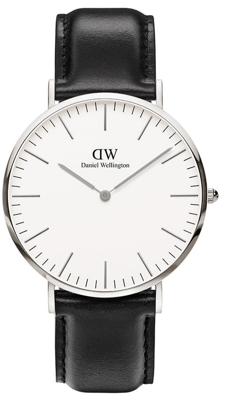 Daniel Wellington Classic Sheffield White Dial Black Leather Strap Watch For Men - DW00100020 Buy Now By Daniel Wellington