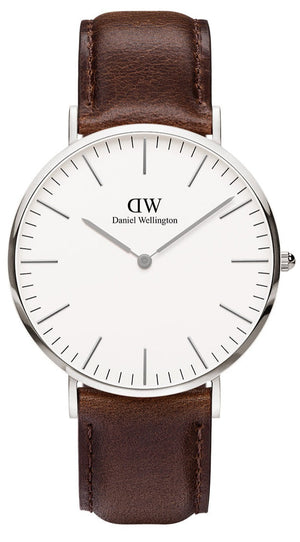 Daniel Wellington Classic Bristol Quartz White Dial Brown Leather Strap Watch For Men - DW00100023 Buy Now By Daniel Wellington