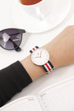 Daniel Wellington Classic Canterbury White Dial Two Tone NATO Strap Watch For Women - DW00100030 Buy Now By Daniel Wellington