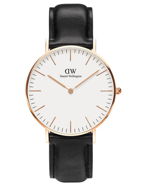Daniel Wellington Classic Sheffield White Dial Black Leather Strap Watch for Women - DW00100036 Buy Now By Daniel Wellington