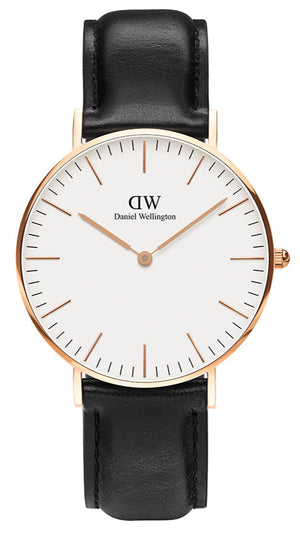 Daniel Wellington Classic Sheffield White Dial Black Leather Strap Watch for Women - DW00100036 Buy Now By Daniel Wellington
