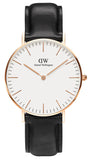 Daniel Wellington Classic Sheffield White Dial Black Leather Strap Watch for Women - DW00100036 Buy Now By Daniel Wellington