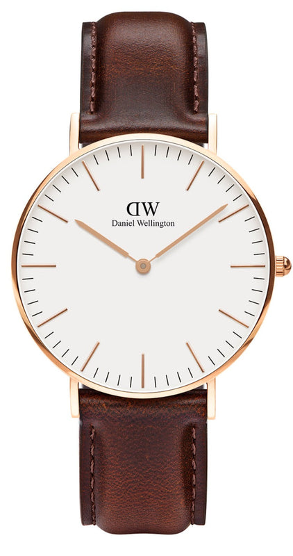 Daniel Wellington Classic Bristol White Dial Brown Leather Strap Watch For Women - DW00100039 Buy Now By Daniel Wellington