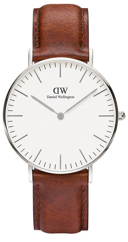 Daniel Wellington St Mawes White Dial Brown Leather Strap Watch For Men - DW00100052 Buy Now By Daniel Wellington