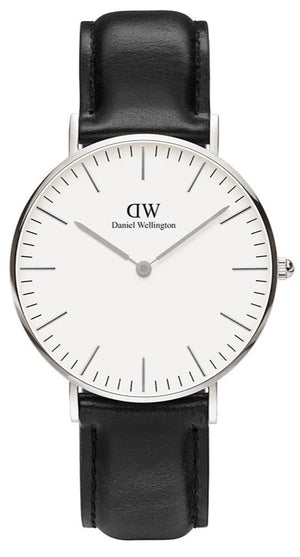 Daniel Wellington Classic Sheffield White Dial Black Leather Strap Watch For Women - DW00100053 Buy Now By Daniel Wellington