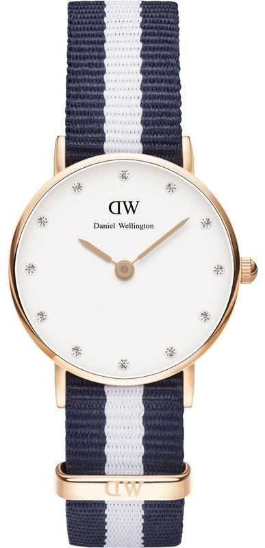 Daniel Wellington Classy Glasgow White Dial Two Tone Nylon Strap Watch For Women - DW00100066 Buy Now By Daniel Wellington