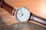 Daniel Wellington Classy St Mawes White Dial Brown Leather Strap Watch For Women - DW00100067 Buy Now By Daniel Wellington