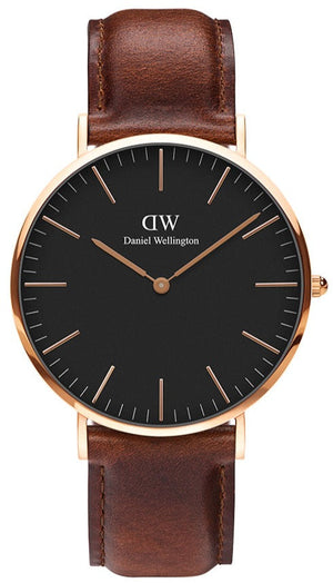 Daniel Wellington Classic St Mawes Black Dial Brown Leather Strap Watch For Men - DW00100124 Buy Now By Daniel Wellington