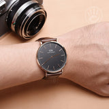 Daniel Wellington Bristol Black Dial Brown Leather Strap Watch For Men - DW00100125 Buy Now By Daniel Wellington