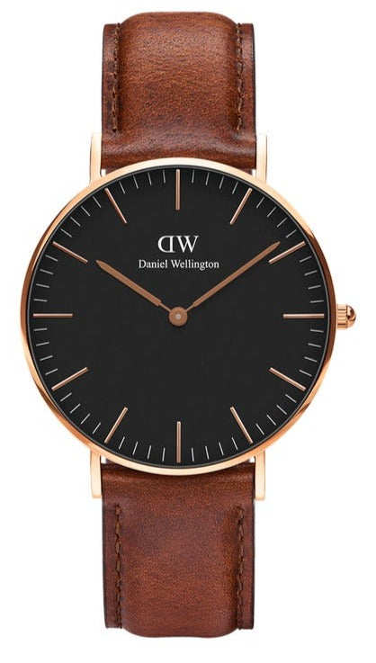 Daniel Wellington Classic Petite Bristol Black Dial Brown Leather Strap Watch For Women - DW00100221 Buy Now By Daniel Wellington