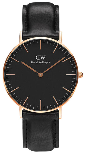 Daniel Wellington Classic Sheffield Black Dial Black Leather Strap Watch For Women - DW00100139 Buy Now By Daniel Wellington