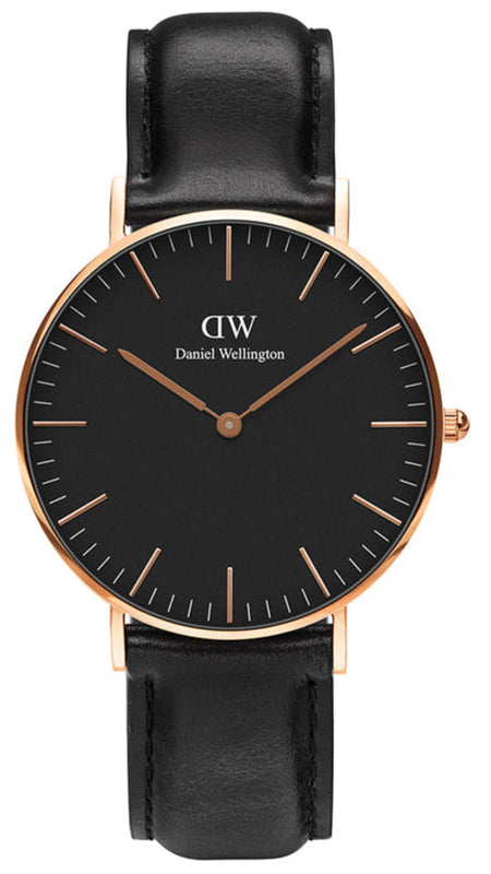 Daniel Wellington Classic Sheffield Black Dial Black Leather Strap Watch For Women - DW00100139 Buy Now By Daniel Wellington