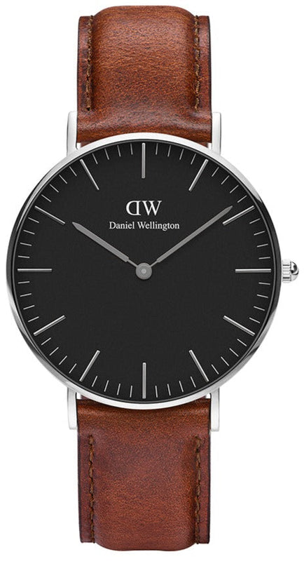 Daniel Wellington Classic Durham Black Dial Brown Leather Strap Watch For Women - DW00100142 Buy Now By Daniel Wellington