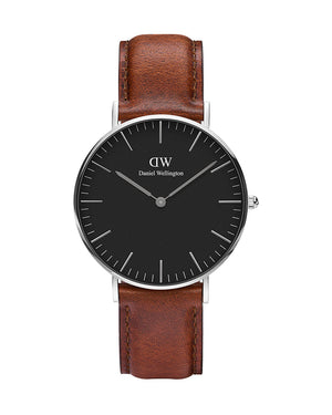 Daniel Wellington Classic Durham Black Dial Brown Leather Strap Watch For Women - DW00100142 Buy Now By Daniel Wellington