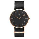 Daniel Wellington Classic Cornwall Black Dial Black Nylon Strap Watch For Women - DW00100148 Buy Now By Daniel Wellington