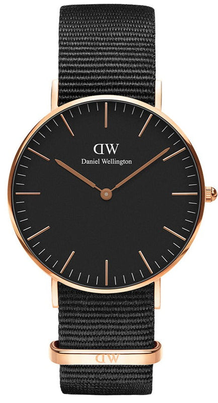 Daniel Wellington Classic Cornwall Black Dial Black NATO Strap Watch For Women - DW00100150 Buy Now By Daniel Wellington