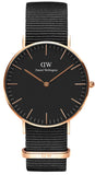 Daniel Wellington Classic Cornwall Black Dial Black NATO Strap Watch For Women - DW00100150 Buy Now By Daniel Wellington