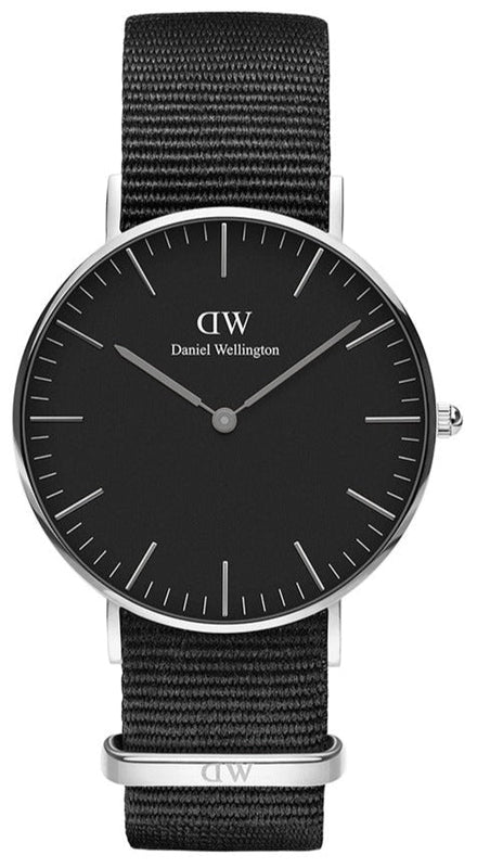 Daniel Wellington Classic Cornwall Quartz Black Dial Black Nylon Strap Watch For Women - DW00100151 Buy Now By Daniel Wellington
