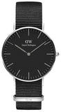 Daniel Wellington Classic Cornwall Quartz Black Dial Black Nylon Strap Watch For Women - DW00100151