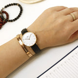 Daniel Wellington Petite Sheffield White Dial Black Leather Strap Watch For Women - DW00100174