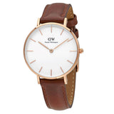 Daniel Wellington Petite St Mawes White Dial Brown Leather Strap Watch For Women - DW00100175 Buy Now By Daniel Wellington