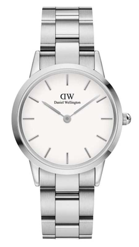 Daniel Wellington Iconic Link White Dial Silver Steel Strap Watch For Women - DW00100205 Buy Now By Daniel Wellington