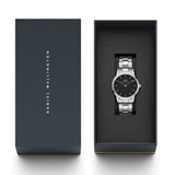 Daniel Wellington Iconic Link Black Dial Silver Steel Strap Watch For Women - DW00100206 Buy Now By Daniel Wellington