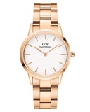 Daniel Wellington Iconic Link White Dial Rose Gold Steel Strap Watch For Women - DW00100211 Buy Now By Daniel Wellington