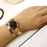 Daniel Wellington Iconic Link Black Dial Rose Gold Steel Strap Watch for Women - DW00100212