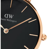 Daniel Wellington Classic Petite Melrose Black Dial Rose Gold Mesh Bracelet Watch For Women - DW00100217 Buy Now By Daniel Wellington