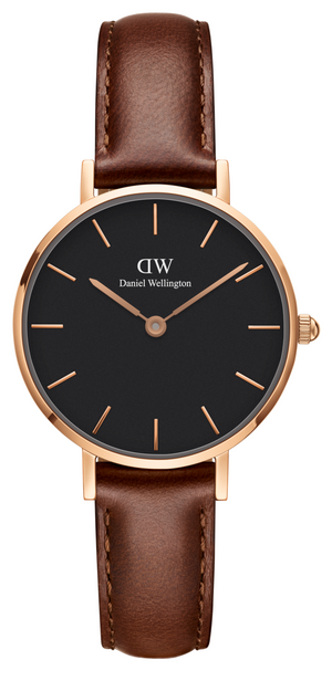 Daniel Wellington Classic Petite St Mawes Black Dial Brown Leather Strap Watch For Women - DW00100225 Buy Now By Daniel Wellington