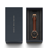 Daniel Wellington Classic Petite St Mawes Black Dial Brown Leather Strap Watch For Women - DW00100225 Buy Now By Daniel Wellington